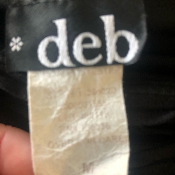 Deb Black Ruched Strapless Bodycon Mini Dress Size Medium - Picture 6 of 7